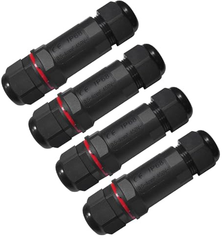 HAWAKA 4 Pack Waterproof RJ45 Connector IP68 Cat6/Cat5E/Cat5 Coupler Shielded for Outdoor Ethernet LAN Cable Extender Female to Female
