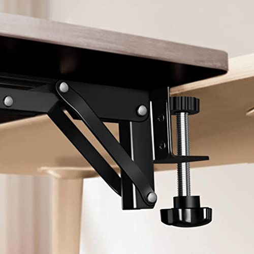 Justerbar ergonomisk tangentbordsbricka för datorskrivbord, vikbar glidplattform med armbågsstöd (svart, 75 cm x 24 cm) – förbättrad komfort och effektivitet på arbetsyta