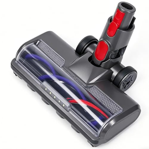 FEVORCS Cepillo para Dyson V7 V8 V10 V11 V15 | Boquilla para Piso Motorizada con LED, Potente Succión, Giro de 150°, para Alfombras de Pelo Corto y Pisos Duros | Cepillo de Repuesto con Transmisión