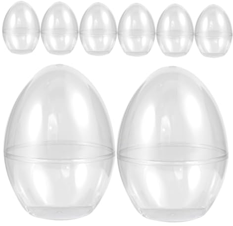 ULDIGI Easter Egg Ornaments and Material Plastic 8pcs Fillable Candy Boxes Stable Flat Bottom Design for Easter Parties and Birthday Parties