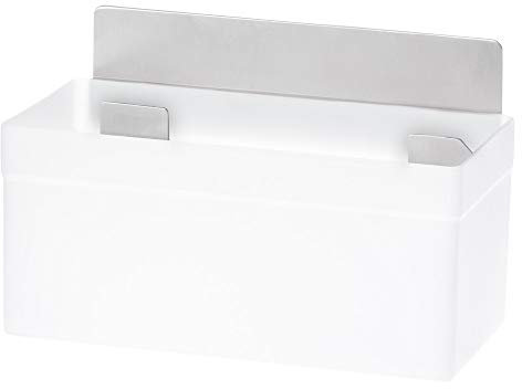 tesa Powerstrips Duschregal wasserfest/Selbstklebender Halter aus rostfreiem Edelstahl und Kunststoff für die Dusche/Bis 3 kg/Rückstandslos entfernbar / 1 Stück