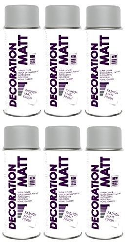 Deco Color 6er Sparpack DC Lackspray matt 400ml nach RAL freie Farbauswahl (6 Dosen in lichtgrau MATT RAL 7035)