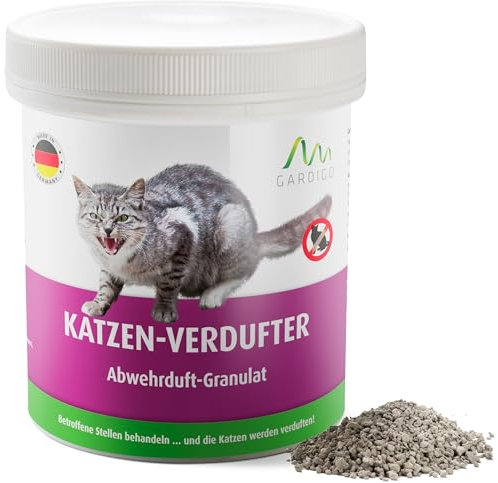 GARDIGO® Katzenschreck Granulat - Katzen-Verdufter I 300g I Mit Geraniol I Made in Germany I Katzenabwehr für Haus, Garten, Garage und Grundstück I Katzenvertreiber für draußen I Katzen fernhalten