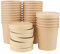 PINGEUI 50 Stück 460ml Einweg Suppenbecher, Braun Suppenbecher to Go mit Deckel, Eisbecher Pappe mit Deckel, Pappbecher Speisebecher für Eiscreme, Suppe, Mikrowellengeeignet und Gefrierbar