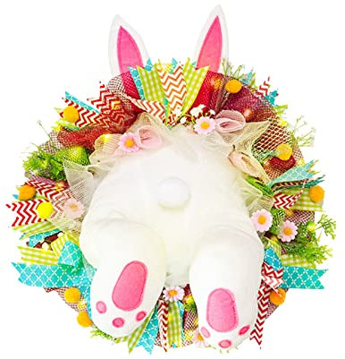 Longra Türkranz Ostern Osterdeko Osterkranz Haustür Kranz Türkranz Ganzjährig Türkranz Frühling Tür Deko Kranz Ostern Hase Eier Ostern Deko Tischkranz Ostern Kranz Frühlings Deko Frühlingskranz