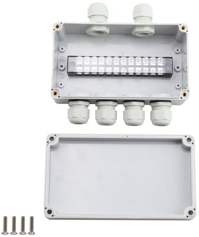 Scatola Stagna Elettrica da Esterno IP67, 158 x 90 x 60 mm, SRJQXH Cassetta Derivazione Esterna, Scatola Derivazione Esterna Bianca Montaggio Superficiale 2 in 4 out, Adatto per Cavo da 4-8 mm