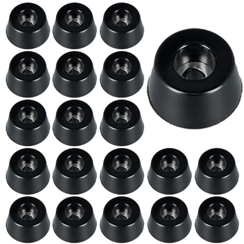 dentedeleao 20 pezzi Piedini In Gomma, Gomme Di Supporto, Gomma Antirumore, Gomme Protettiva Antiscivolo Con Rondella In Metallo Per Porta, Tagliere, Altoparlante, Gamba Della Sedia (15x12x8mm, Nero)