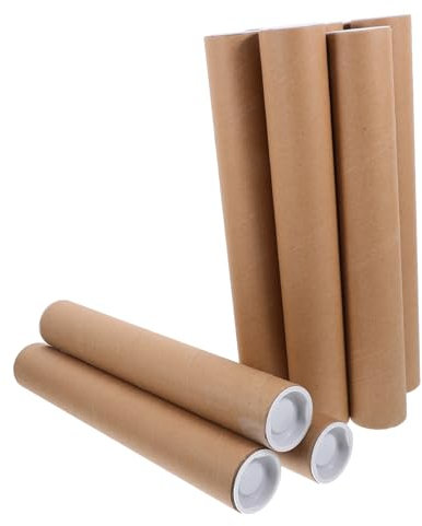 Gogogmee 10 Stück braune Kartonröhren zum Verpacken 1 5 Zoll x 12 Zoll stabile Versandröhre aus Papier zur Aufbewahrung von Kunstwerken