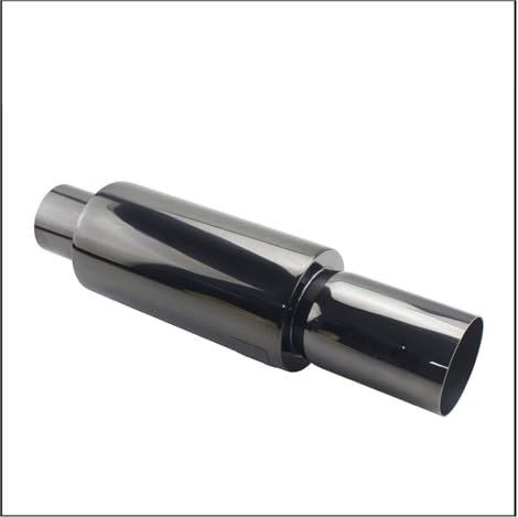 Auspuff Endrohr Auto-Auspuffrohr-Schalldämpfer Universal-Edelstahl-Auspuffanlagen Rennschalldämpfer 5,1 cm 6,3 cm Bis 7,6 cm Blau Silber Schalldämpfer(Titanium 63MM)