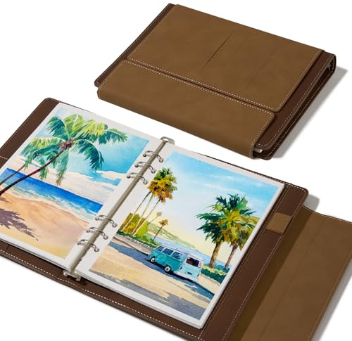 Lightwish Aquarell-Skizzenbuch, 100% Baumwolle, säurefreies Aquarellpapier, 300 g/m²/63,5 kg, Kaltpress-Aquarell-Tagebuch für Künstler, Erwachsene, Studenten, 20 Blatt, 23,5 x 16,3 cm