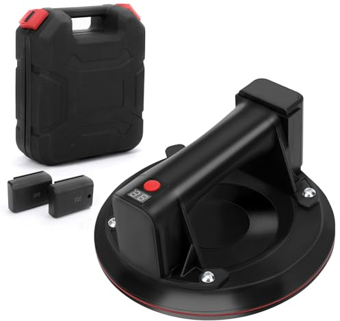 WingFly Ventosas para Cristal, Ventosas para Azulejos con 2 baterías | Máx Cargas 300KG, Ventosa resistente con Manómetro para Levantar Vidrio, Azulejos, Mármol