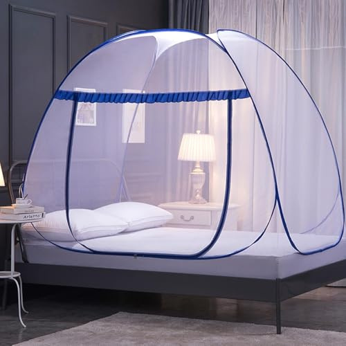 Mosquitera para cama desplegable 180x200 cm, portátil, para viajes y dormitorio