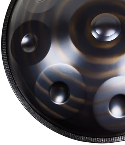 Handpan aus Stahl, 9 Noten, Instrument für Erwachsene in d-Moll, 10 Noten, 12 Noten, Handpan-Schlagzeug-Set mit weicher Handpan-Tasche, 22 Zoll, für Unterhaltungsmeditation (Farbe: 12 Noten, Größe: