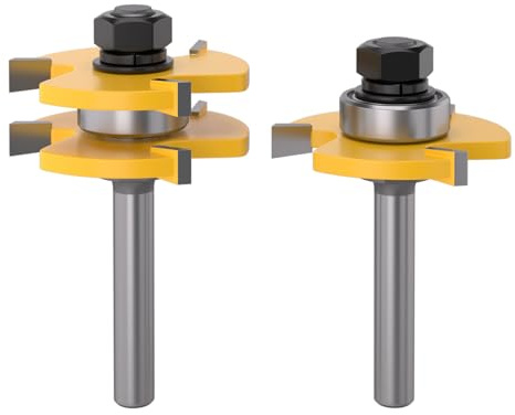 APIELE 2 Stück Federfräser 8 mm Schaft Nutfräser Set 3 Zähne Holzbearbeitung Holzfräser Fräsen Holzschneid werkzeuge für Schnitzmaschinen Fräsmaschinen