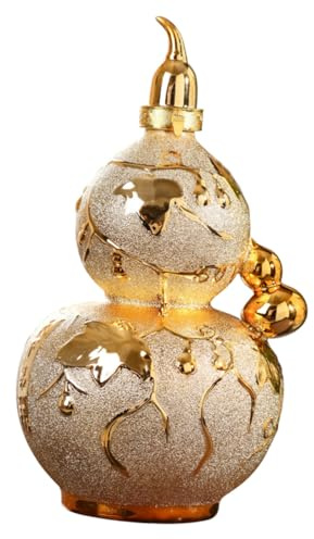iplusmile Cerámica Gourd Wine Bottle Jin Con Tapa Sellada Botella Hogar Para Vino y Decoración Jarra Portátil Para Familia y Ocasiones Especiales