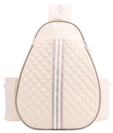 doorslay Tennisväska med separat fack racket mugghållare stor skofack med avtagbar krok multisport ryggsäck dam resegym (beige)