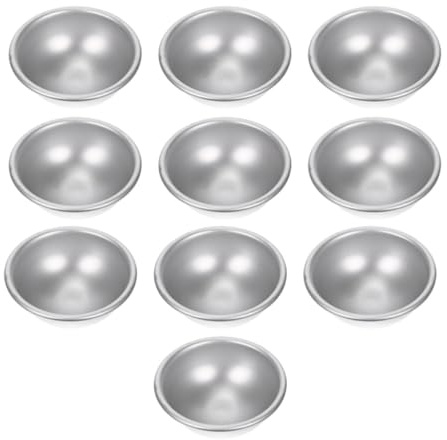 RUNROTOO 10stücke Teiliges Aluminiumlegierung Halbkreis Badekugelform Mittlere Praktische Seifen Badesalz Gießform für DIY Handwerk und Badebomben Herstellung