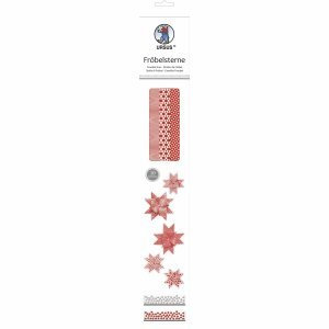 Ludwig Bähr Faltstreifen Fröbelsterne 2 Größen Geometrisch rot/weiß