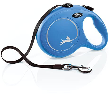 Flexi CL30T8.250.BL Klassische einziehbare Leine, Blau, Größe L / 66 m