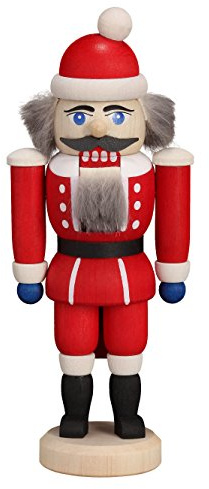 Seiffener Volkskunst Casse-Noisette Père Noël Rouge, Hauteur 14 cm, Erzgebirge Originale de