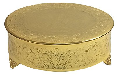 GiftBay Creations CSG74322 Alzata per torta nuziale/piedistallo, ceramica, oro