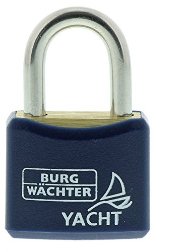 Burg-Wächter Vorhängeschloss Messing, Kunststoffmantel, 3, 5 mm Bügelstärke, Wetterfest, 2 Schlüssel, Yacht 460 NI 20 SB, 22mm