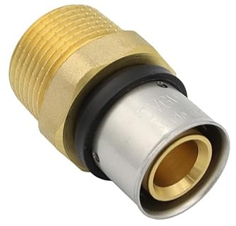 Pipetec Pressfitting Übergang 26x3 mm 1 Zoll Aussengewinde TH Kontur Verbundrohr, DVGW, TH-Profil