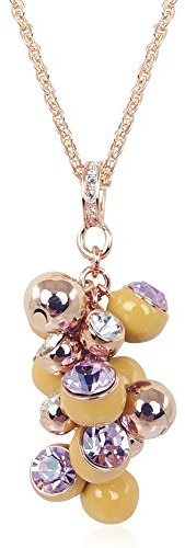 Nobel SCHMUCK Lange Kette Rosegold mit Markenkristallen