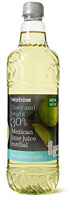 30% Messicano Succo Di Lime Cordial 1L Waitrose (Confezione da 2)