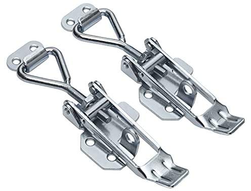 FT-Germany 2er Set XL Spannverschluss mit Haken abschließbar – 160–185 mm einstellbar – Stahl verzinkt – Kistenverschluss Klappenverschluss Anhängerbox Staubox Verschluss