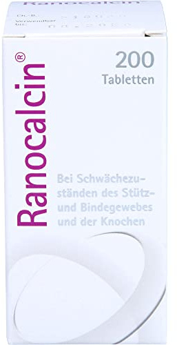 Ranocalcin® bei Beschwerden in Rücken, Schulter, Nacken - unterstützt Knochen, Sehnen, Bänder und Faszien - mit Calcium, Zink, Eisen, Kieselsäure - für Erwachsene und Kinder, 200 Tabletten