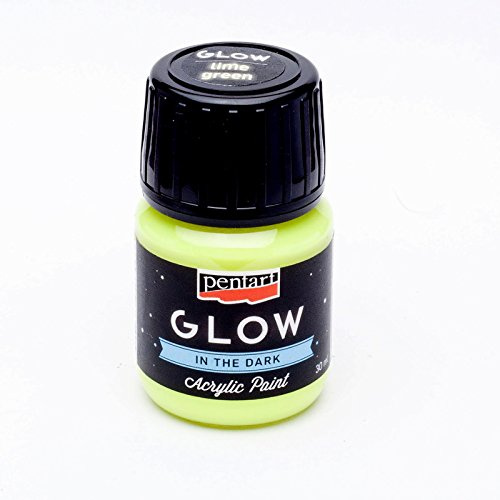 Zita's Creative Acrylfarbe Nachtleuchtend 30ml - lime. glow in the dark, Leuchtfarbe, Bastelfarbe, Acrylfarbe
