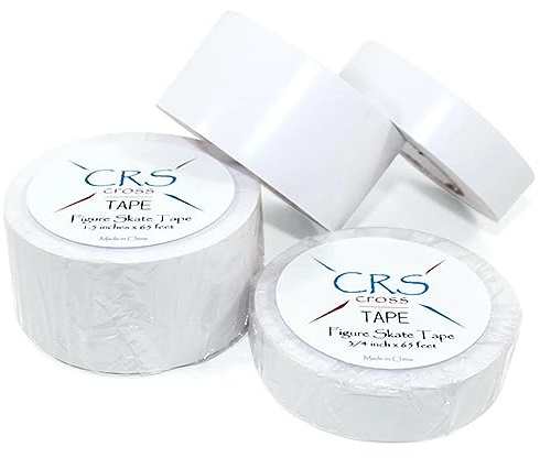 CRS Cross 3/4 White Figure Skate Tape - Protects & Secures Laces, 65ft Roll