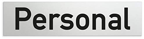 Kinekt3d - Targhetta per porta, 160 x 40 x 1,5 mm, in alluminio anodizzato, superficie in acciaio INOX levigato, 100% Made in Germany