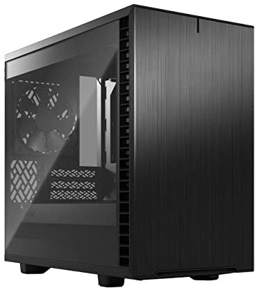 Fractal Design Define 7 Nano Black Brushed Aluminum/Steel Mini ITX Silent Light Tinted Tempered Glass Window Nano Tower Computer Case