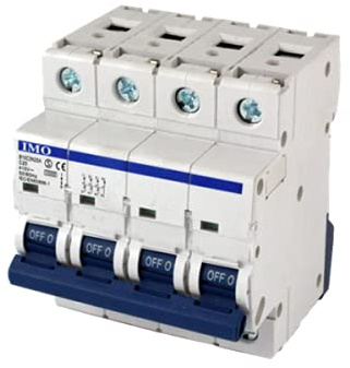 Disjoncteur triphasé + neutre 3P+N - 25A - Pouvoir de coupure 10kA - courbe C - À vis - IMO B10C3N25AL