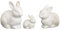 VOSAREA 3St. Kaninchen Figur Miniature Keramik Porzellan Hase Statue Osterhasen Figuren Tierfigur Dekofigur für Balkon Fee Garten Ornament Geburtstag Ostern Party Tischdekoration Weiß