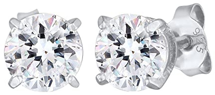 Kuzzoi Herren-Ohrringe Ohrstecker Rund (6 mm), Herren Stecker mit funkelnden Kristall aus 925 Sterling Silber, Hochwertige Ohrstecker für Männer, 0306152222
