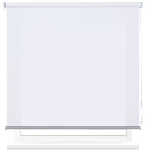 Estor Enrollable Translúcido 150 x180cm (Ancho x Largo), Estor Semiopaco, Medida de la Tela 147 x175cm (Blanco)