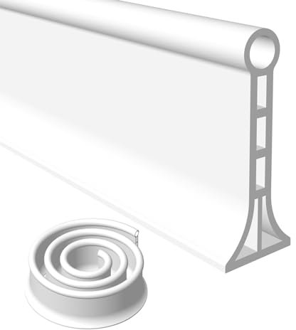 SAIKOOWA 8,1 cm hoch – 190,1 cm Dusch-Wasserdamm, zusammenklappbarer Dusch-Wasserdamm, Duschstopper-Barriere zum Halten von Wasser in der Duschlippe, Schwellenwassersperre für Nass- und