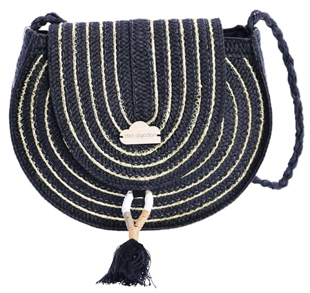 DON ALGODON - Bolso bandolera mujer - Bolso playa mujer - Bolso mujer verano - Bolso rafia mujer - Bolsa playa para mujer - Bolso mimbre mujer hecho a mano ideal para la playa, Coimbra