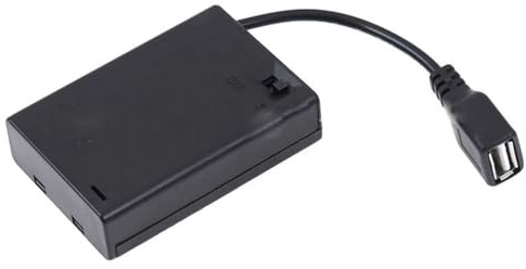 Priyyiu Boîtier de Piles 3XAA avec Couvercle et Interrupteur Connecté à un Connecteur USB, Support de Pile avec Prise USB, Facile à Utiliser et
