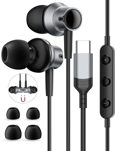 Kopfhörer USB C Kabel für Samsung Galaxy S26 S25 S24 S23 Ultra Magnetische | HiFi Stereo Kopfhörer mit Kabel USB C für iPhone 15 16 17 Pro Max Samsung S22 S21 A55 A56 A57 5G A16 A17 Xiaomi 17 15 14