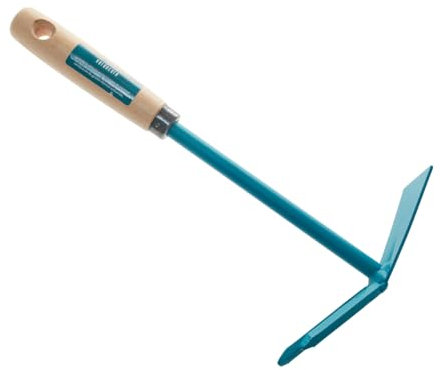 Verdecora Azada de Mano Horquilla con Mango de Madera | Herramienta de Jardinería Robusta y Ergonómica | Ideal para Airear y Trabajar la Tierra | Mango de Madera Resistente