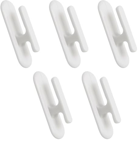 BHSTTNIXP 5 PCS White Self Adhesive Curtain Hooks,Blind Cord Safety Device,Plastic Blind Clips for Home School Office