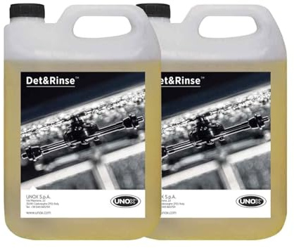 Unox DET&RINSE For Rotor.KLEAN 2 × 5 L Limpiador de hornos profesional para limpieza automática en serie 5E, agente especial para vapores combinados Mind.Maps ChefTop BAKERTOP