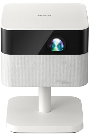 Epson Lifestudio Flex Full HD Portable Lifestyle Projector, 700 Lumens of Color and White Brightness, Sound by Bose, Epson Projection Studio App, Stand, Google TV, 3-Chip 3LCD Triple Core Engine