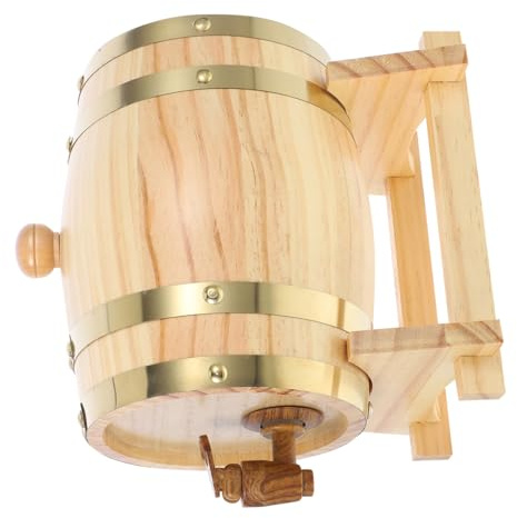 BIUDECO Barril de Vino de Madera Maciza con Acabado Laca Dispensador para Bar para Cerveza Whisky y Licores Diseño Vintage para Decoración Hogar y Restaurante