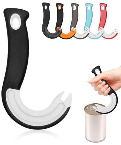 SEESUNO 6 Pcs J Hook Ring Pull Can Opener Aid for Weak Hands Elderly Men Women