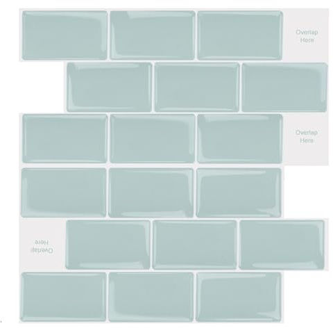 10 adesivi per piastrelle, piastrelle da cucina, piastrelle in vinile, autoadesive, per piastrelle, cucina, bagno, 30,5 x 15,3 cm